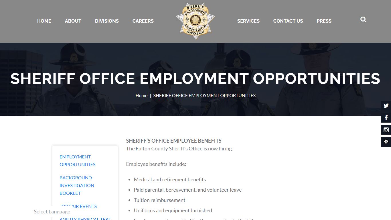 SHERIFF OFFICE EMPLOYMENT OPPORTUNITIES – FULTON COUNTY