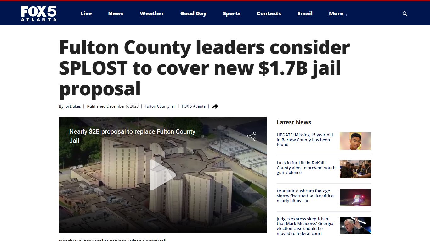 Fulton County leaders consider SPLOST to cover new $1.7B jail proposal